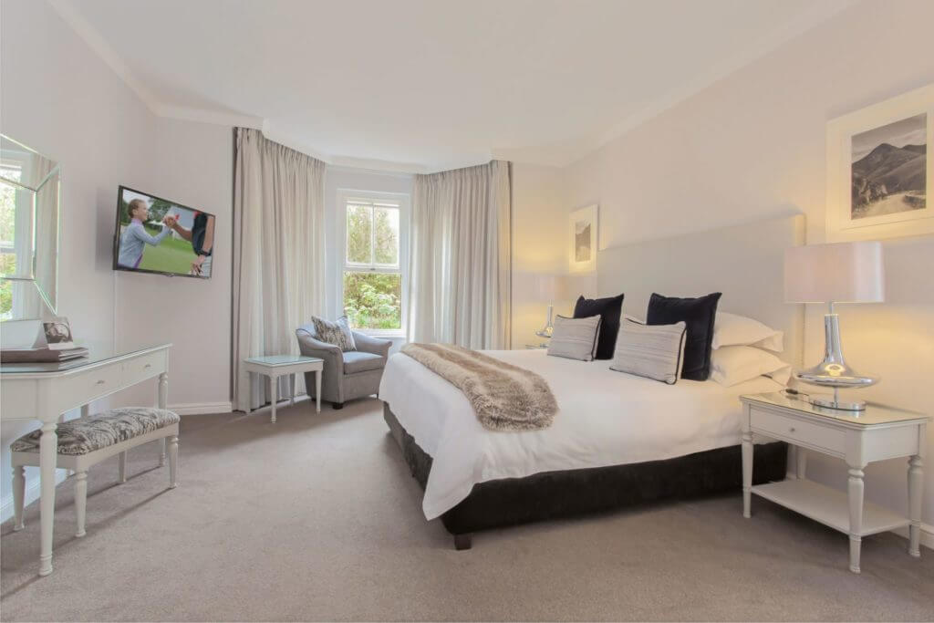 Luxurious bedroom at the Fancourt Golf Resort