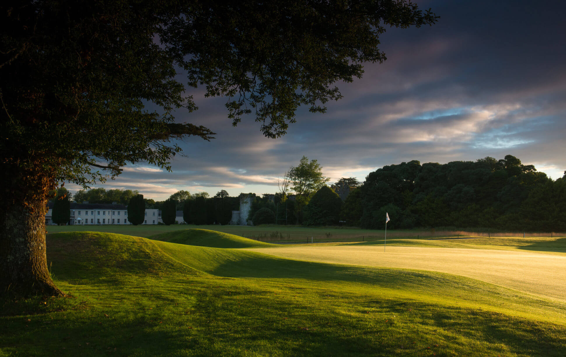Sixth green contrasted by light and dark colours