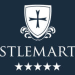 White Castlemartyr logo on blue background