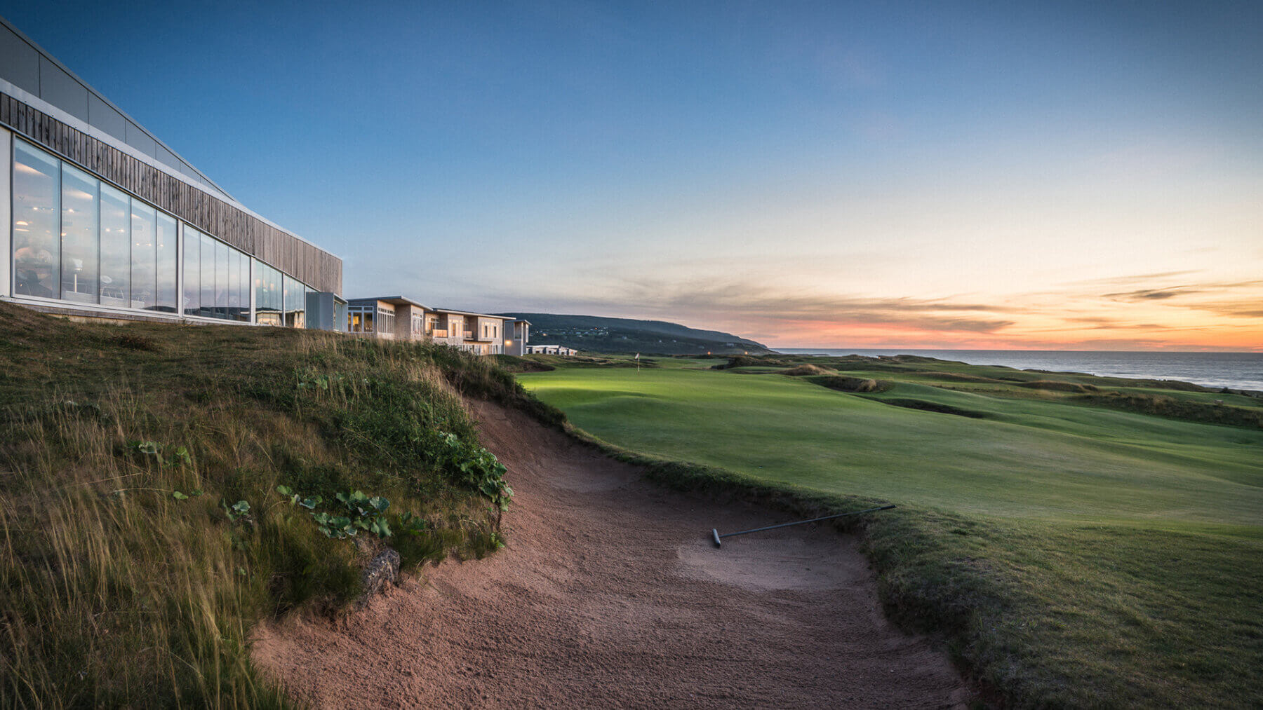 Eighteenth hole next to Cabot Links clubhouse