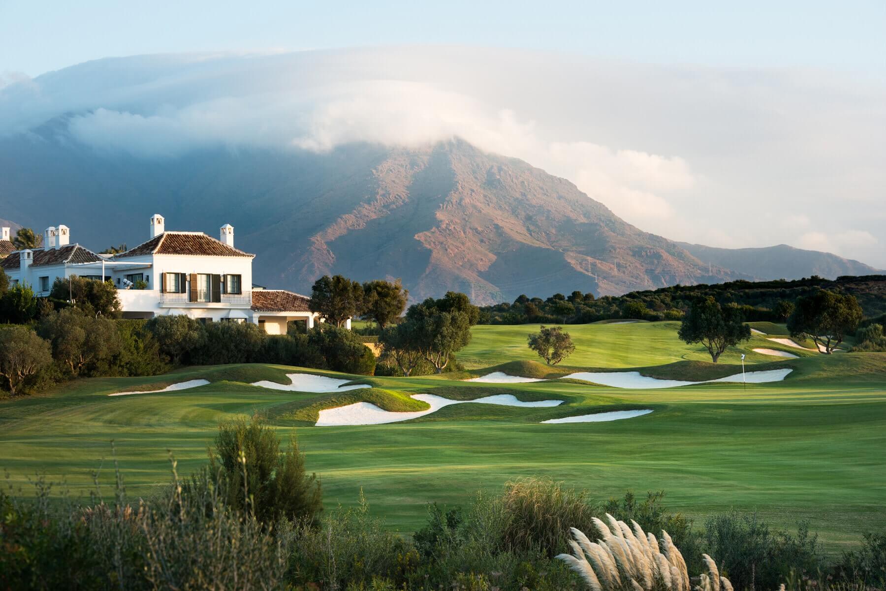 Golf course moutain background