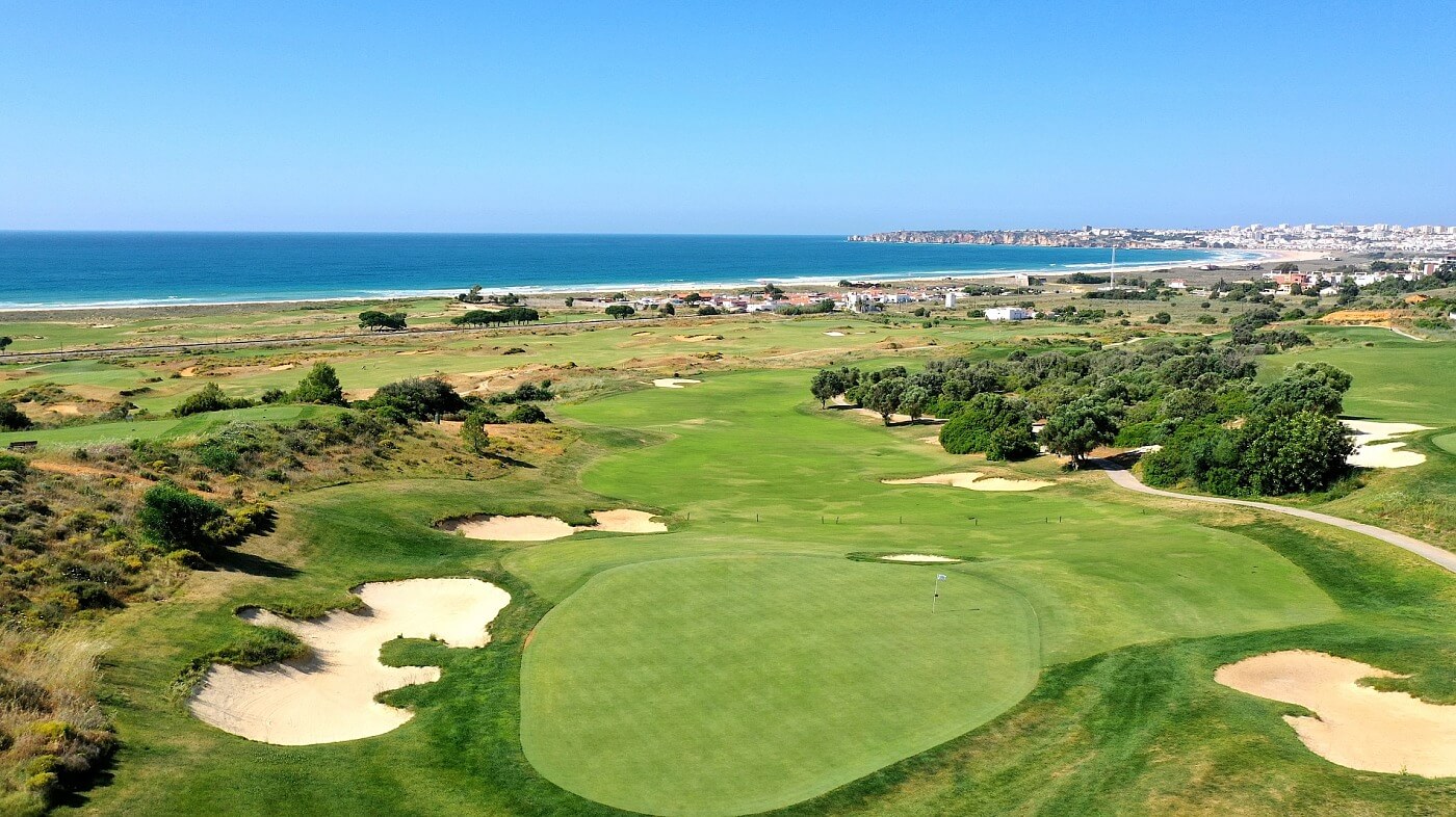 Golf course next to ocean