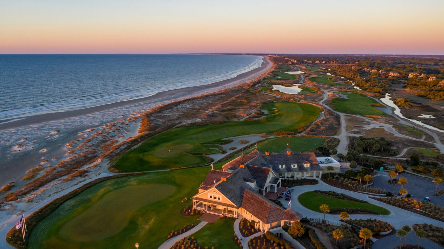 Aerial view of golf course