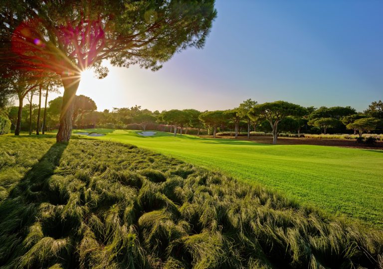 View of the South Course after sunrise, Quinta do Lago, Algarve, Portugal
