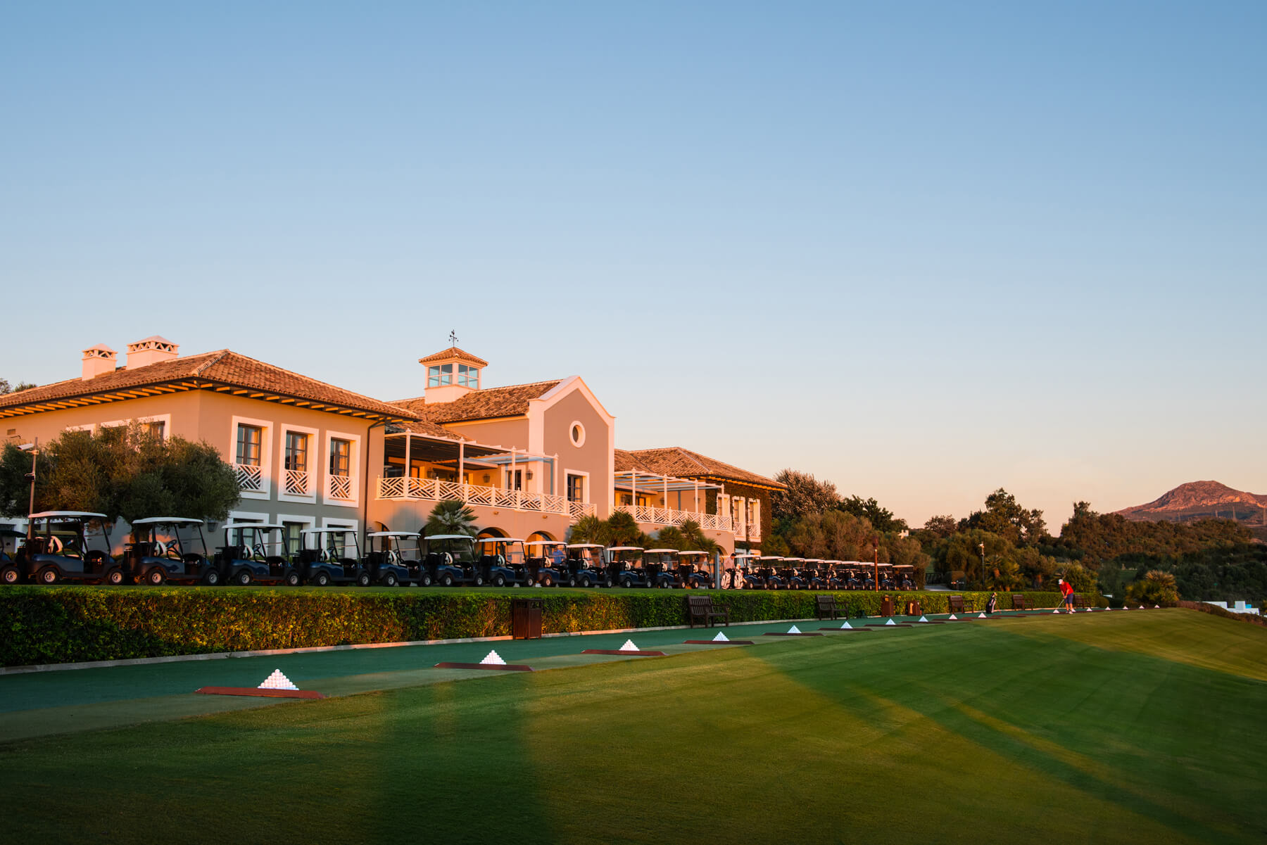View of the Clubhouse and Practice Range, Finca Cortesin, Casares, Malaga, Spain
