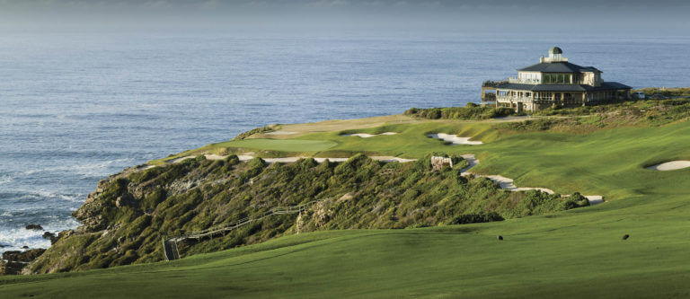 Panoramic view over the clubhouse and golf course at Pinnacle Point