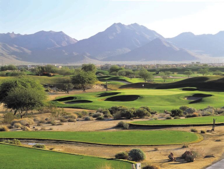 Distant mountains viewable from Monument Golf Course