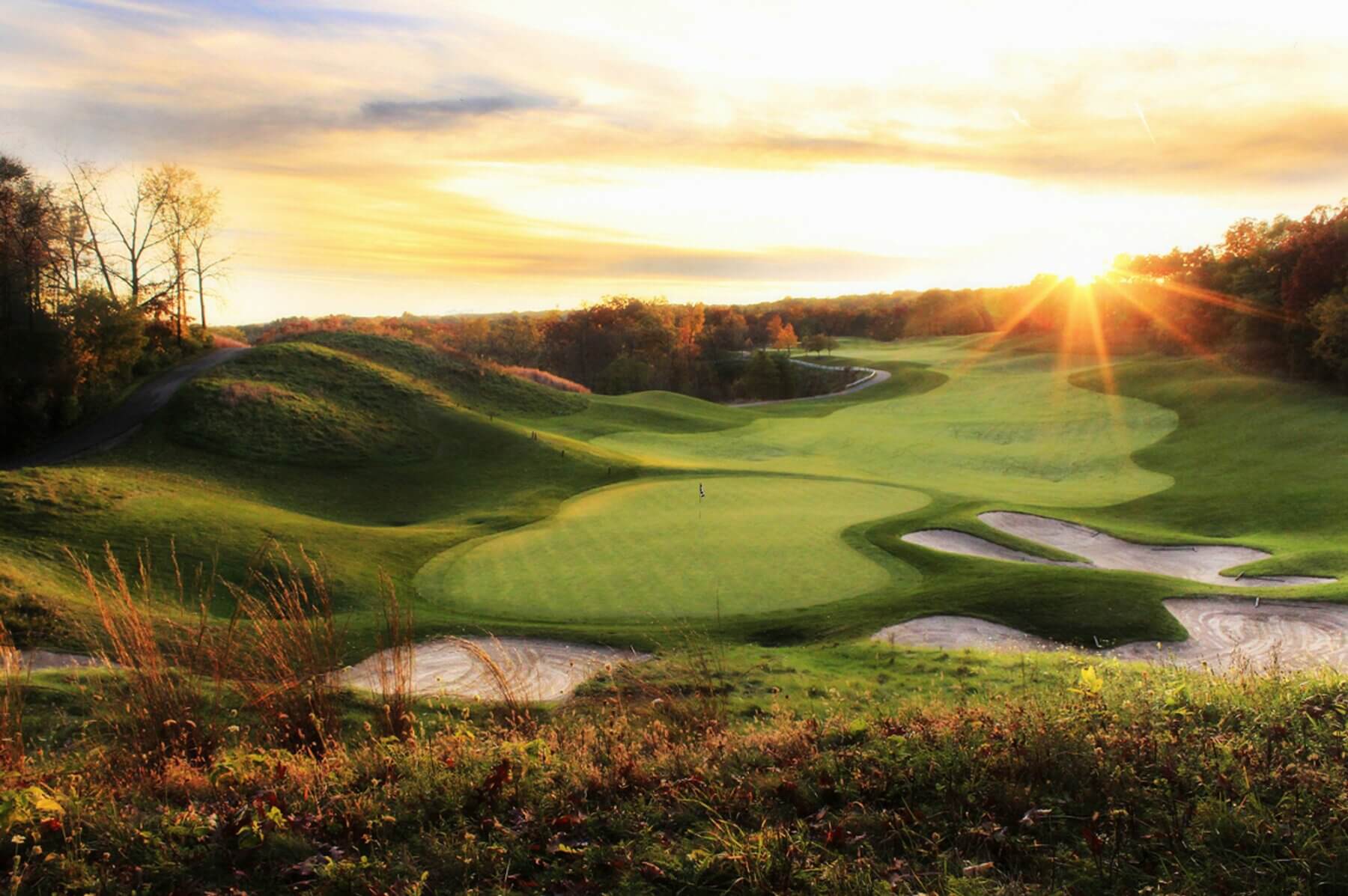 Sunset over the Geneva National Golf Club